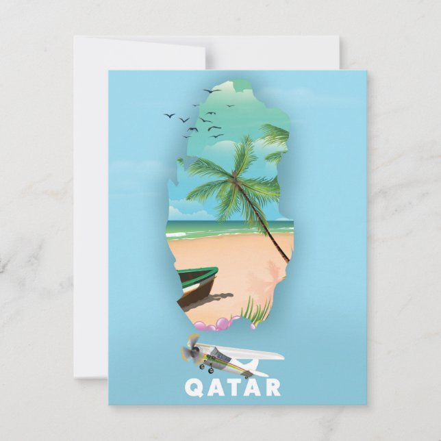 Qatar geïllustreerde reisposter print (Voorkant)