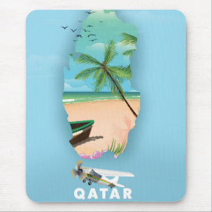 Qatar geïllustreerde reisposter print muismat