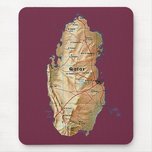 Qatar Map Mousepad Muismat (Voorkant)