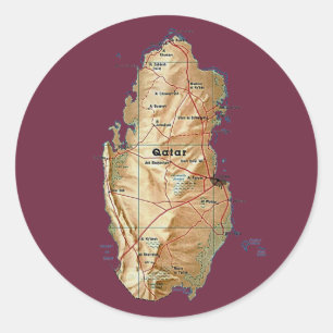 Qatar Map Sticker