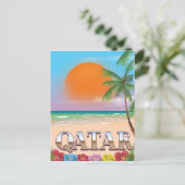 Qatar reisposter briefkaart (Staand voorkant)