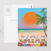 Qatar reisposter briefkaart (Voorkant / Achterkant)