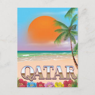 Qatar reisposter briefkaart