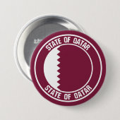 Qatar Round Emblem Ronde Button 7,6 Cm (Voorkant /achterkant)