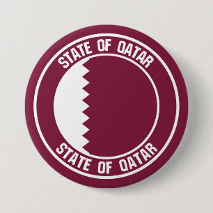 Qatar Round Emblem Ronde Button 7,6 Cm