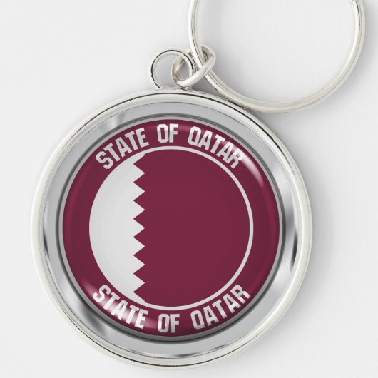 Qatar Round Emblem Sleutelhanger (Voorkant)