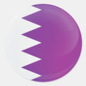 Qatar Round Icon-vlag Ronde Sticker (Voorkant)