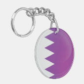 Qatar Round Icon-vlag Sleutelhanger (Voorkant Links)