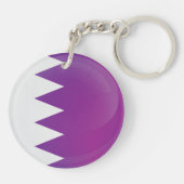 Qatar Round Icon-vlag Sleutelhanger (Achterkant)