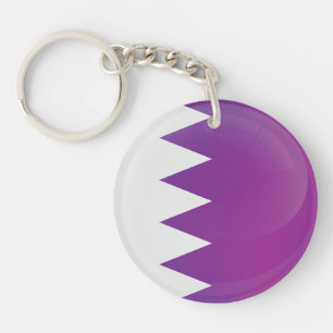 Qatar Round Icon-vlag Sleutelhanger