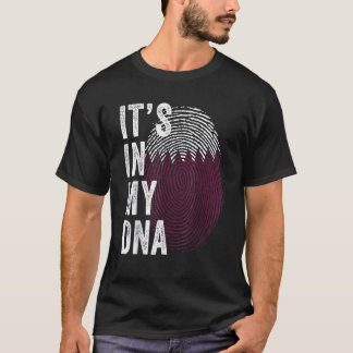 Qatar staat in mijn DNA Qatarese vingerafdruk Qata T-shirt