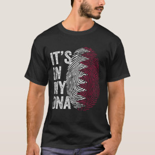 Qatar staat in mijn DNA Qatarese vingerafdruk Qata T-shirt