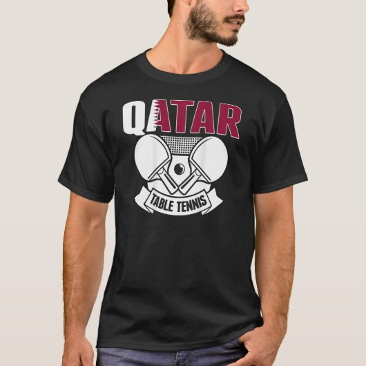 Qatar Table Tennis   Support Qatari Ping Pong Team T-shirt (Voorkant)