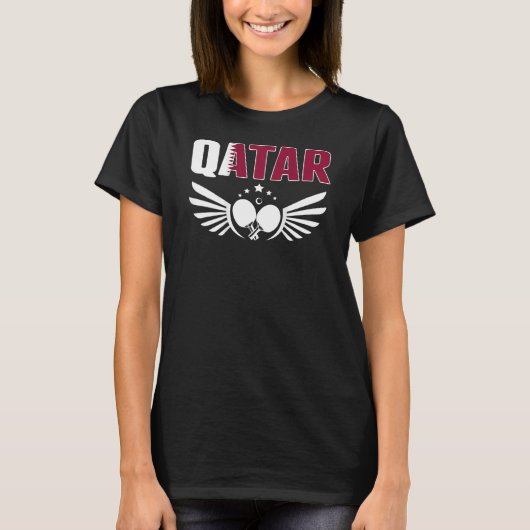 Qatar Table Tennis   Support Qatari Ping Pong Team T-shirt (Voorkant)
