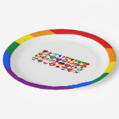 Qatar Tournament 2022 Landvlag LGBTQ Border Papieren Bordje (Gekanteld)