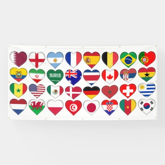 Qatar Tournament 32 Landvlaggen Spandoek (Horizontaal)