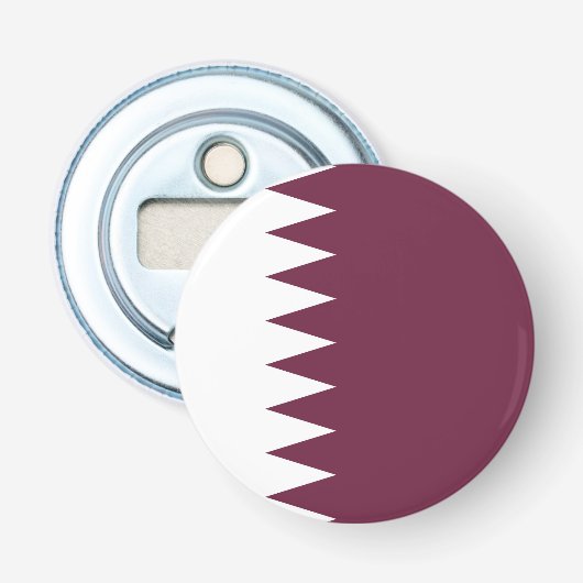 Qatar-vlag Button Flesopener (Voorkant)