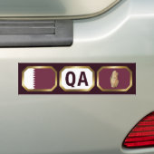 Qatar Vlag Landkaart Code Bumpersticker (Op auto)