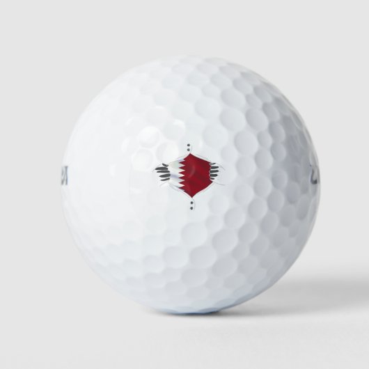 Qatar vlag trots golfballen (Voorkant)