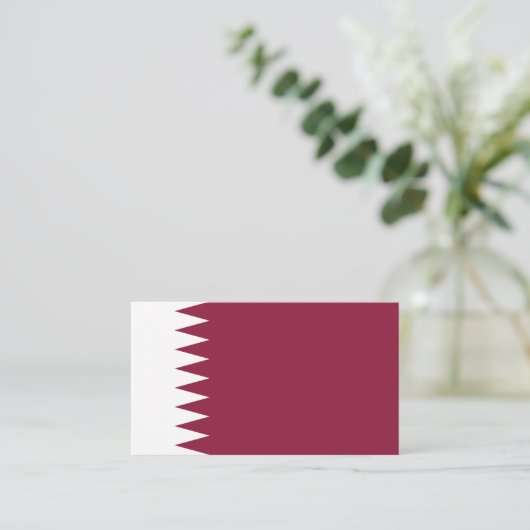 Qatarese vlag, vlag van Qatar Visitekaartje (Staand voorkant)