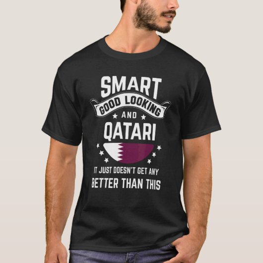 Qatari Flag Native Pride Qatar Qatari Roots T-shirt (Voorkant)