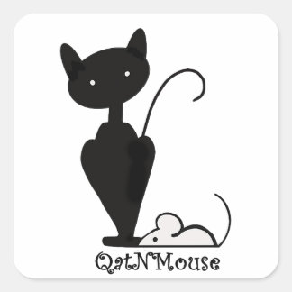 QatNMouse-Sticker Vierkante Sticker