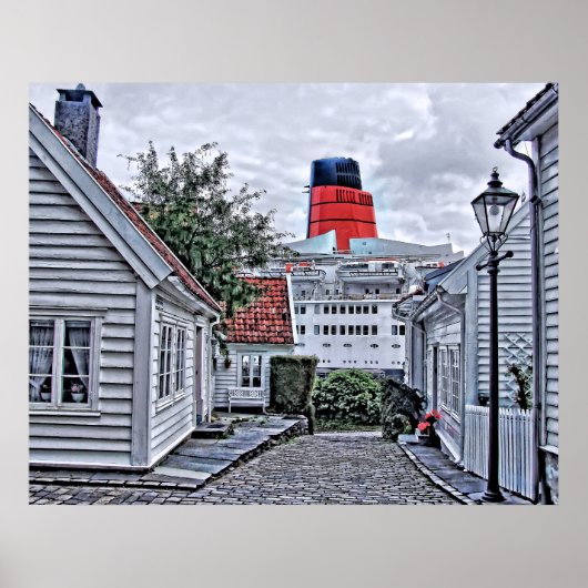 QE2 in Stavanger Poster (Voorkant)