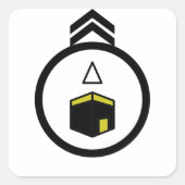 Qibla-richting Vierkante Sticker (Voorkant)