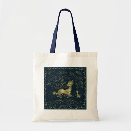 Qilin at Rest Golden Tapestry Tote Bag (Voorkant)