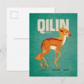 Qilin Vintage Graphic Briefkaart (Voorkant / Achterkant)