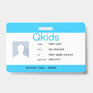 QKids ESL-leraar-ID Badge