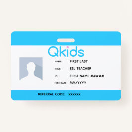 QKids ESL-leraar-ID Badge