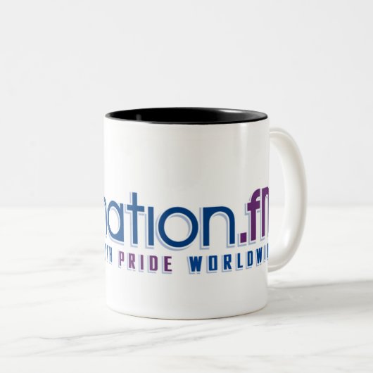 QNation.FM Two-Tone Mok (Voorkant rechts)