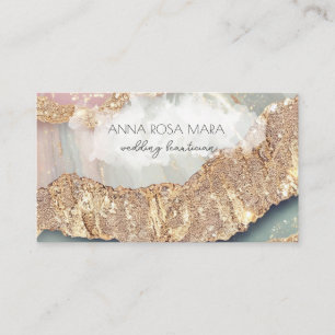 *~* QR Agaat Aqua Gold Glitter Glam AP66 Luxe Visitekaartje