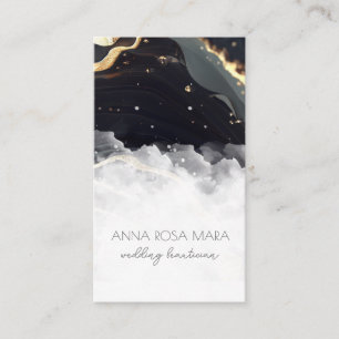 *~* QR Agaat Zwart Goud Marmeren Glam Luxe AP66 Visitekaartje
