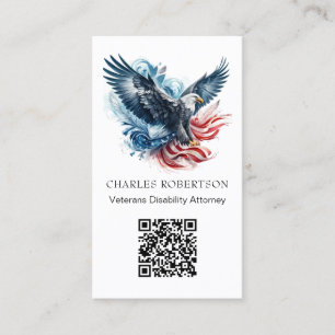 *~* QR - AP16 Amerikaanse vlag kale adelaar - Foto Visitekaartje
