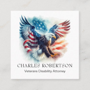 *~* QR AP16 USA Amerikaanse vlag Kale Eagle Artsy Vierkante Visitekaartje