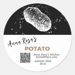 ~* QR AP30 AARDAPPEL + GEDEHYDRATEERDE CONSERVENVR RONDE STICKER