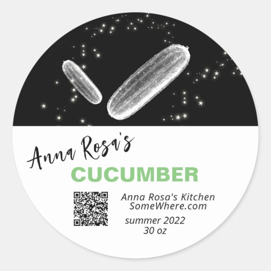 *~* QR AP30 CUCUMBER - DEHYDRATED CANNING FREEZE RONDE STICKER (Voorkant)