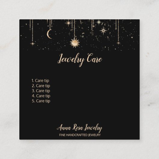 *~* QR AP8 DANK U Gold Star Review Cosmic Informatiekaartje (Achterkant)