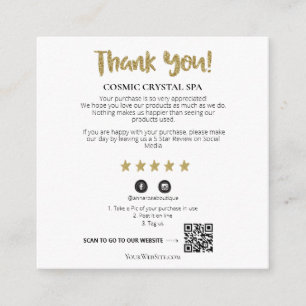 *~* QR - AP8 DANK U Gold Star Review Informatiekaartje
