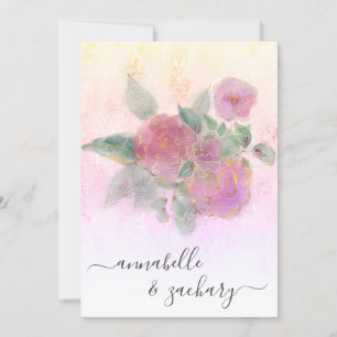 *~* QR AR12 Floral Damask RSVP Roos Wedding Invita Kaart