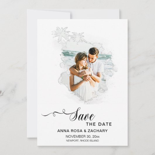 *~* QR AR6 Foto WEDDING SAVE the DATE Website Kaart (Voorkant)
