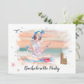 *~* QR Bachelorette Beach Week-end Fête Invitation (Debout devant)