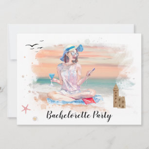 *~* QR Bachelorette Beach Week-end Fête Invitation