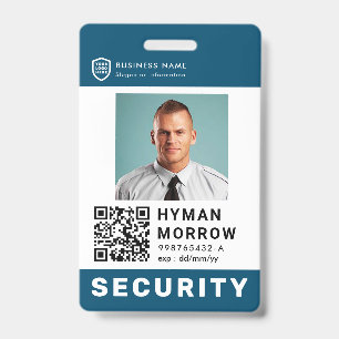 QR Bedrijfs ID Logo Beveiligingsdienst Medewerke Badge