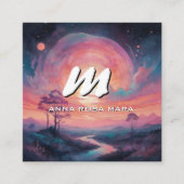 *~* QR Bergen Stroom Modern Landschap Zon AP93 Vierkante Visitekaartje (Voorkant)