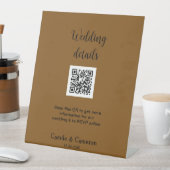 QR BRUILOFT WEBSITE voeg fotonaam datum zwart wit Reclamebord Met Voetstuk (Insitu)