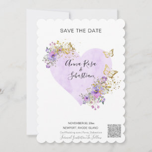 *~* QR Butterfly Heart AR6 WEDDING BESPAAR DE DATU Kaart