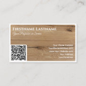 QR-code 100% natuurlijke organische houten stijl o Visitekaartje (Achterkant)